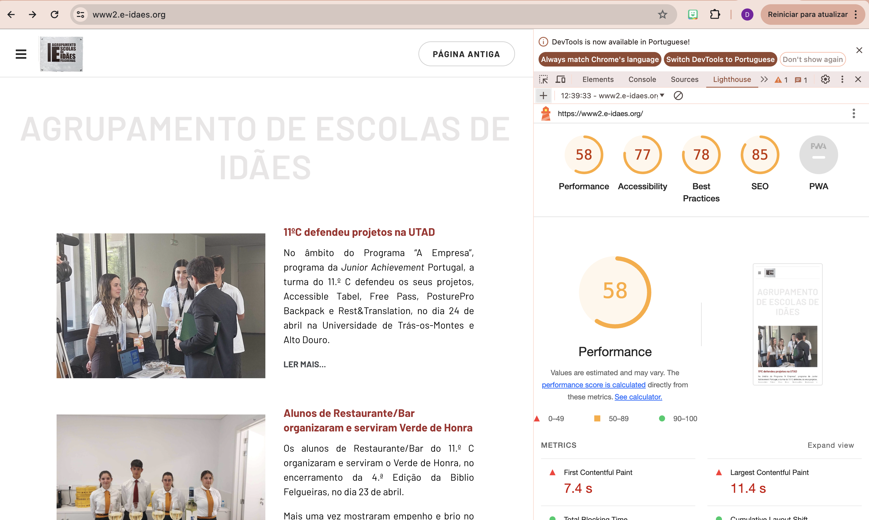 Website do Agrupamento passa no teste de acessibilidade